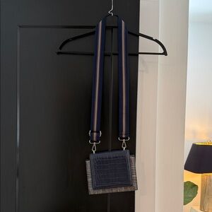 Sondra Roberts Navy and Gray Crossbody Bag with detachable strap